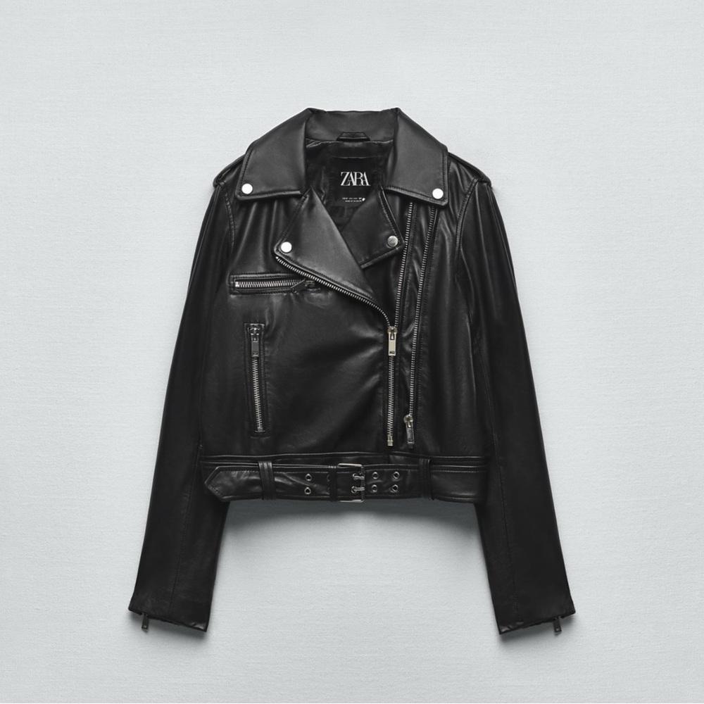 ZARA Genuine Leather Biker Jacket | Size S | NWT